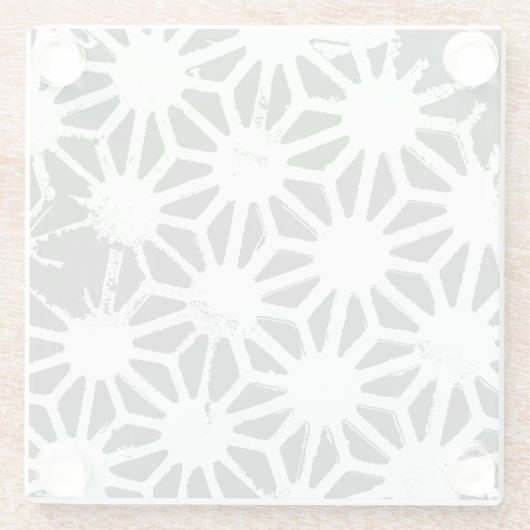 Karkohlegrau-geometrisches Muster Glasuntersetzer (Rückseite)