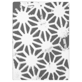 Karkohlegrau-geometrisches Muster Klemmbrett (Rückseite)