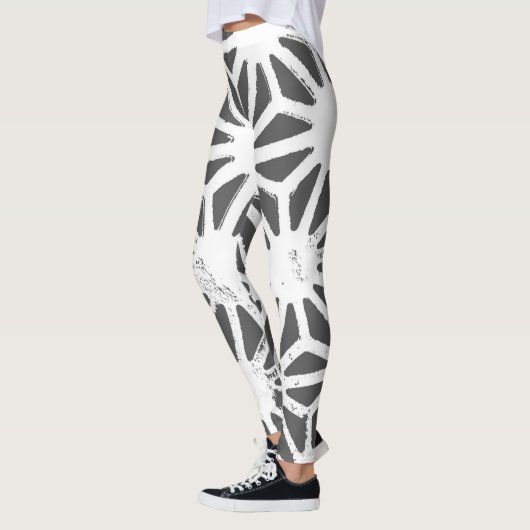 Karkohlegrau-geometrisches Muster Leggings (Links)