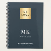Karkohlegrau-Monogramm-Initialgeschäft 2026 Planer (Vorderseite)