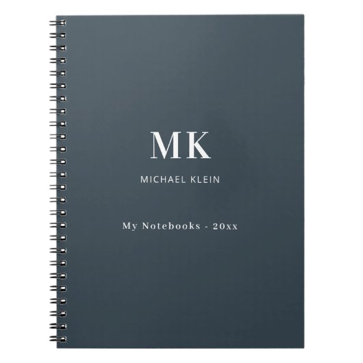Karkohlegrau-Monogramm Notizblock (Vorderseite)