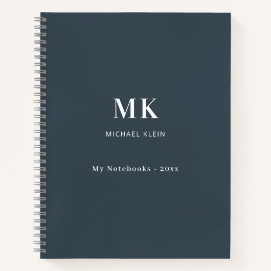 Karkohlegrau-Monogramm Notizblock (Vorderseite)