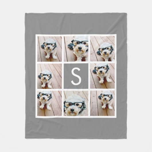 Karkohleweiß 8 Fotolage Single Monogramm Fleecedecke (Vorderseite)
