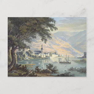 Karl Bodmer - Die Stadt Zell am Fluss Mosel Postkarte