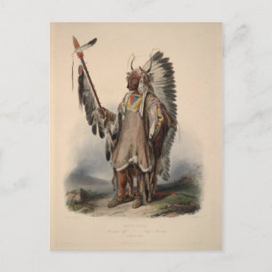 Karl Bodmer - Ein Mandan-Häuptling Postkarte