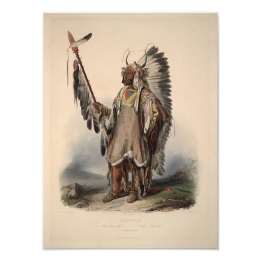 Karl Bodmer - Ein Vorstandsvorsitzender von Mandan Fotodruck (Vorne)