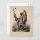 Karl Bodmer - Ein Vorstandsvorsitzender von Mandan Postkarte (Vorne/Hinten)