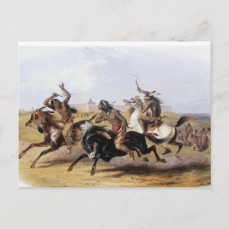 Karl Bodmer - Pferderennen der Sioux Postkarte