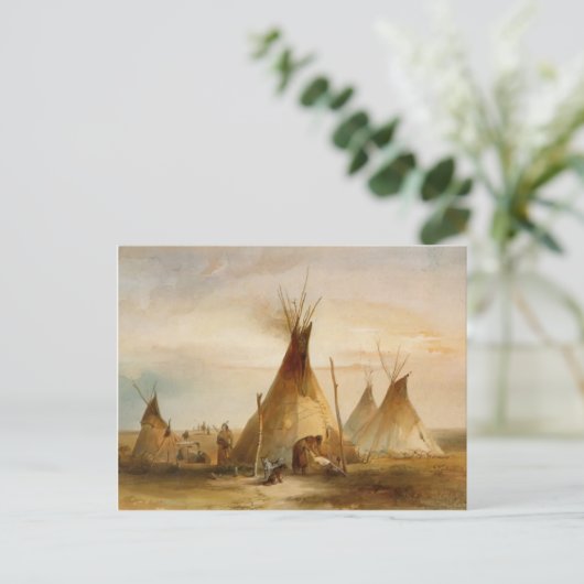 Karl Bodmer - Sioux-Teepee Postkarte (Stehend Vorderseite)