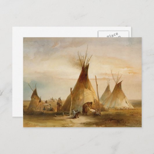 Karl Bodmer - Sioux-Teepee Postkarte (Vorne/Hinten)