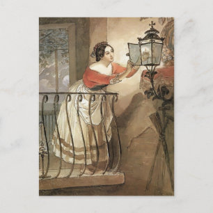 Karl Bryullov - Italienische Frau Blitzlicht Postkarte