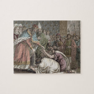 Karl der Große (742-814) empfängt die Botschafte Puzzle