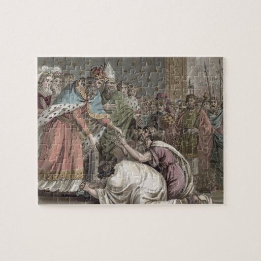 Karl der Große (742-814) empfängt die Botschafter Puzzle (Horizontal)