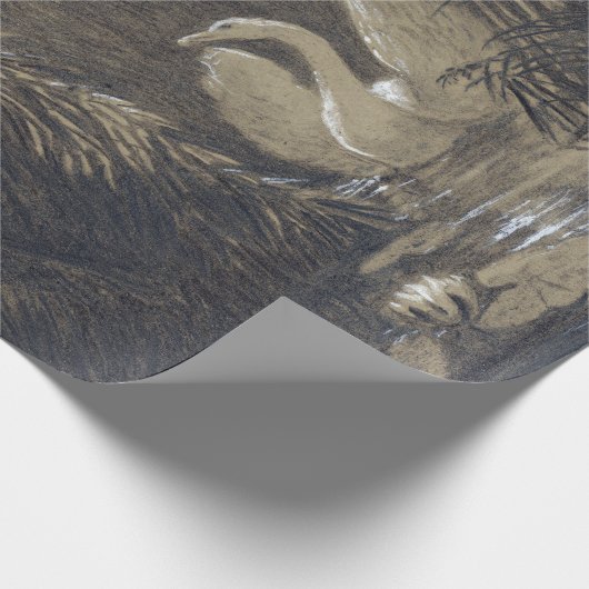 Karl Gustav Carus ein Schwan unter den Schilfen Geschenkpapier (Ecke)