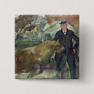 Karl Hagenbeck in seinem Zoo, 1911 Button