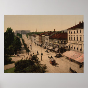 Karl Johans Gade und Slottet, Oslo, Norwegen Poster