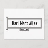 Karl-Marx-Allee, Berlin Street Sign Postkarte (Vorderseite)