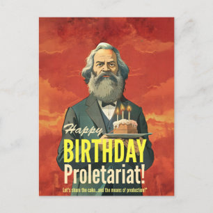 Karl Marx Bücher lesende Liebhaber Geschenk Postkarte