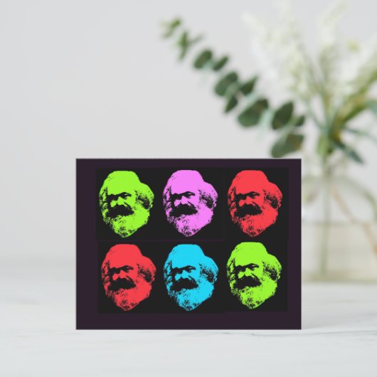 Karl Marx Collage Postkarte (Stehend Vorderseite)