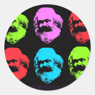 Karl Marx Collage Runder Aufkleber