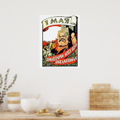 Karl Marx, erster Mai, Arbeitstag, Vintager Kommun Poster (Küche)