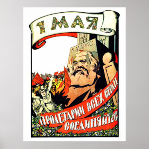 Karl Marx, erster Mai, Tag der Arbeit, vintage Kom Poster