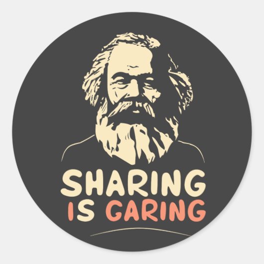Karl Marx Funny Kommunist Memes teilen Gekümmert Runder Aufkleber (Vorderseite)