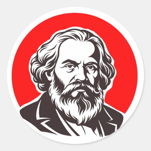 Karl Marx (Gründer des Marxismus) Geschenk Runder Aufkleber (Vorderseite)