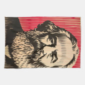 Karl Marx im optischen Täuschungsstil von BAUHAUS Geschirrtuch (Horizontal)