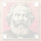 Karl Marx im optischen Täuschungsstil von BAUHAUS Glasuntersetzer (Rückseite)
