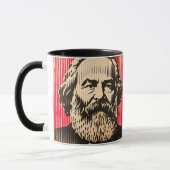 Karl Marx im optischen Täuschungsstil von BAUHAUS Tasse (Links)