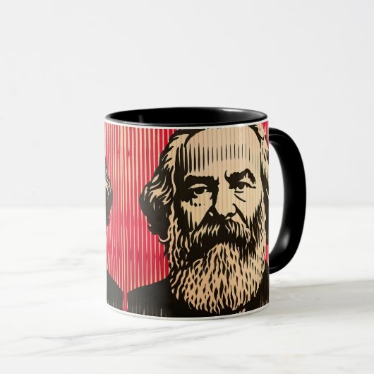 Karl Marx im optischen Täuschungsstil von BAUHAUS Tasse (VorderseiteRechts)