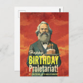 Karl Marx liest Bücher liebt Geschenk Postkarte (Vorne/Hinten)