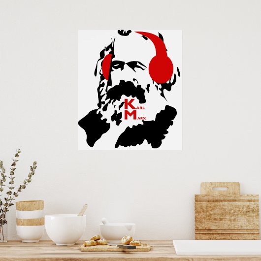 KARL MARX MIT HEADPHONEN POSTER (Küche)