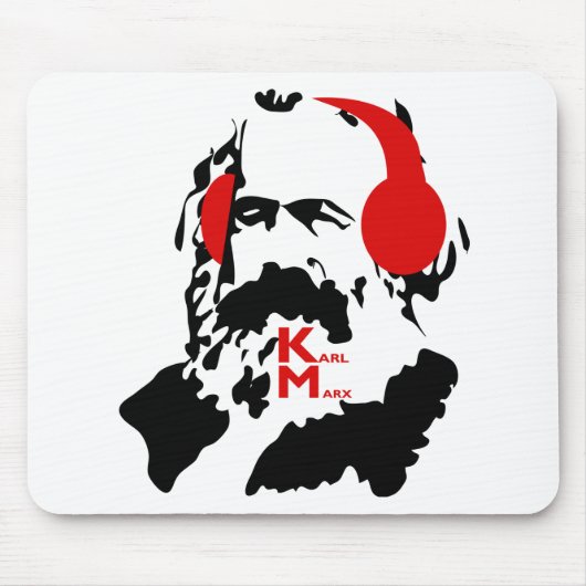 KARL MARX MIT KOPFHÖRERN MOUSEPAD (Vorne)
