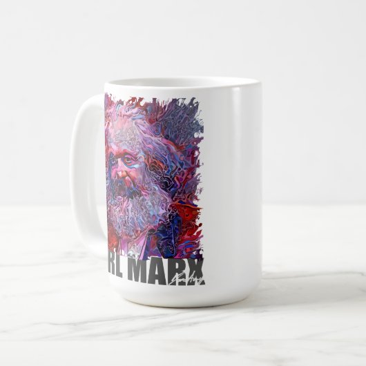 KARL MARX - NFT-Portrait von Marco Aureggi Kaffeetasse (Vorderseite Links)