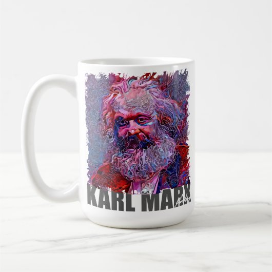 KARL MARX - NFT-Portrait von Marco Aureggi Kaffeetasse (Links)