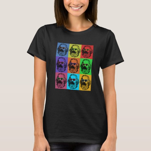 Karl Marx Pop Art - Funny Revolution Philosoph T T-Shirt (Vorderseite)