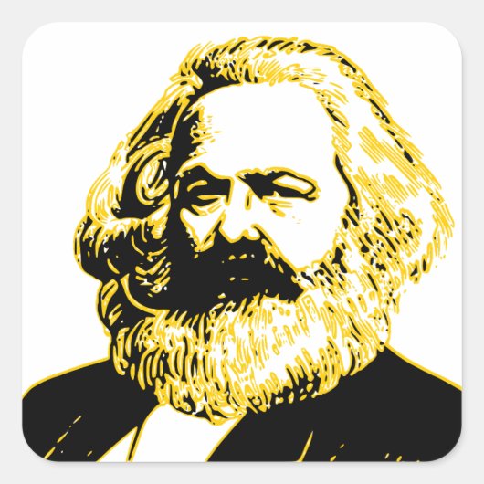 Karl Marx Quadratischer Aufkleber (Vorderseite)
