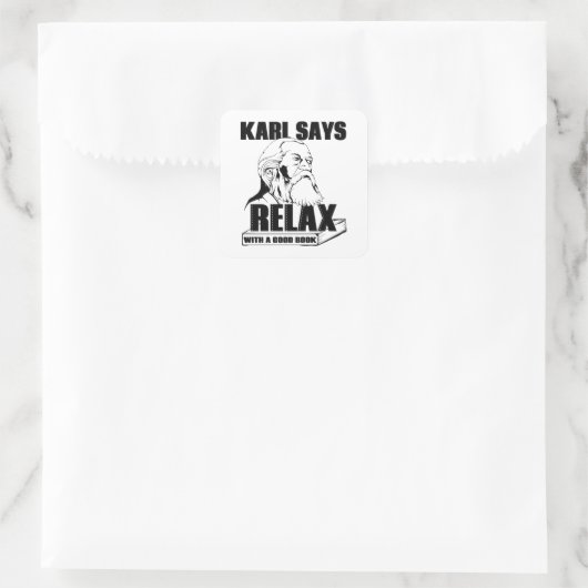 Karl Marx Quadratischer Aufkleber (Tasche)