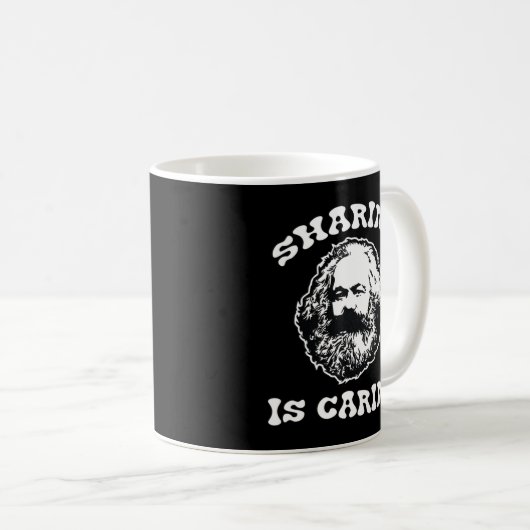 Karl Marx Sharing Kümmre sozialistisch.pn Kaffeetasse (VorderseiteRechts)