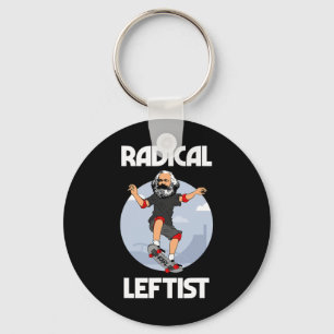 Karl Marx Skateboard Fahrender Radikaler Linker Lu Schlüsselanhänger