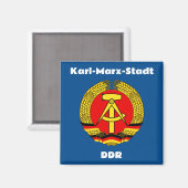 Karl Marx Stadt, Deutsche Republik Magnet (Vorderseite/Rückseite)