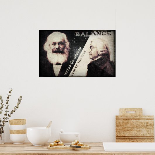 Karl Marx und Adam Smith, der Zen Poster (Küche)
