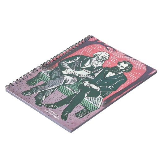 Karl Marx und Fredrich Engels das Manifest Notizblock (Linke Seite)