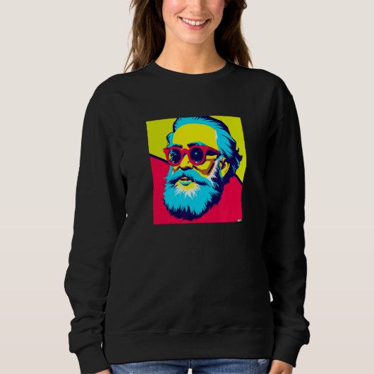Karl Marx with Sunglasses Pop Art Portrait of Revo Sweatshirt (Vorderseite)