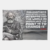 Karl Marx Zitat Design - Seien Sie die Veränderung Geschirrtuch (Horizontal)