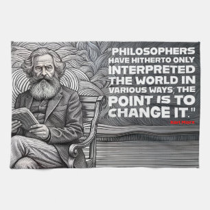 Karl Marx Zitat Design - Seien Sie die Veränderung Geschirrtuch