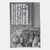 Karl Marx Zitat Design - Seien Sie die Veränderung Geschirrtuch (Vertikal)