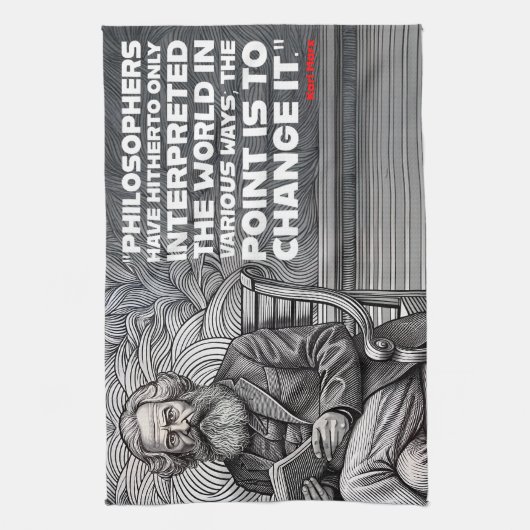 Karl Marx Zitat Design - Seien Sie die Veränderung Geschirrtuch (Vertikal)